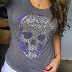 Rhinestone skull tee